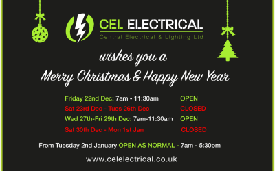 2017 Christmas & New Year opening times at CEL
