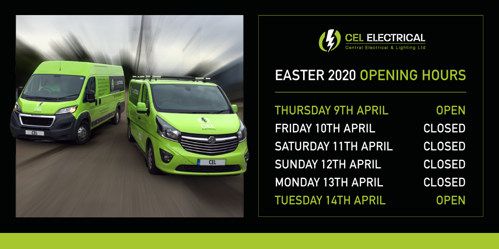 cel electrical easter opening hours